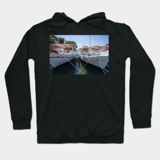 Two sail boats tethered. Hoodie